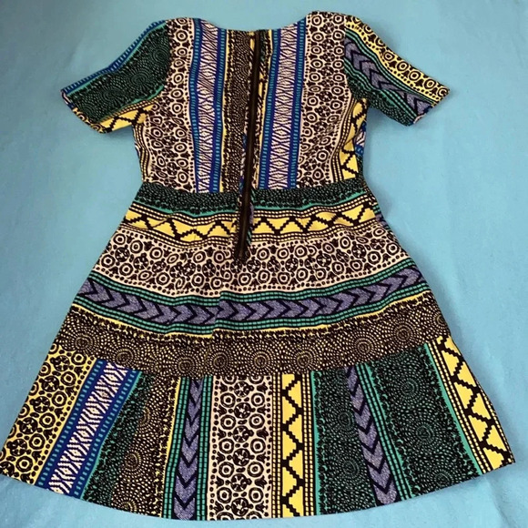 ANTHROPOLOGIE PLENTY BY TRACY REESE  pleated mini dress v neck fully lined SZ 12 - Picture 4 of 14